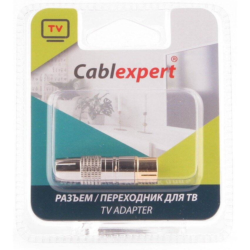 Разъем Cablexpert TV (мама) позолоченный, латунь OD8.5, блистер - фото №7