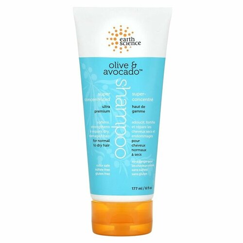 Earth Science, Супер концентрированный шампунь, оливка и авокадо, 177 мл