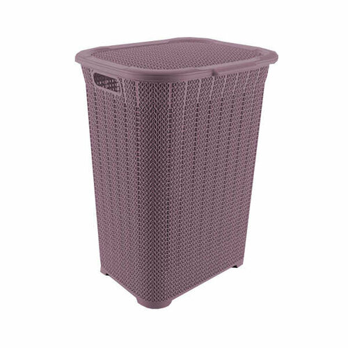 Корзина для белья вязаный узор 50л 353х428х556см лиловый 05027 лил 2508₽