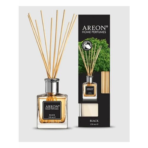 фото Ароматизатор для дома areon sticks lux (банка, деревянные палочки) black 150 мл