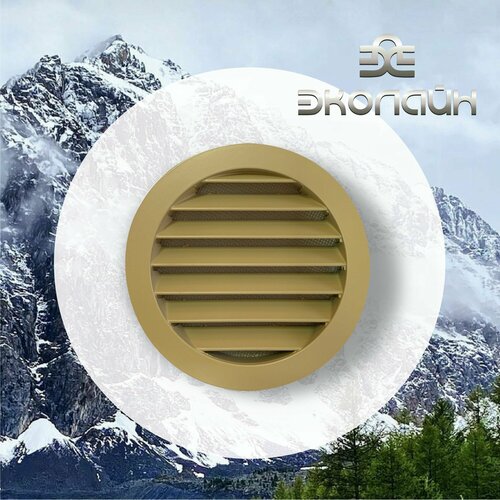 Решетка вентиляционная круглая d125 мм металлическая RAL 1001 бежевая КИВ-125 с сеткой бежевый