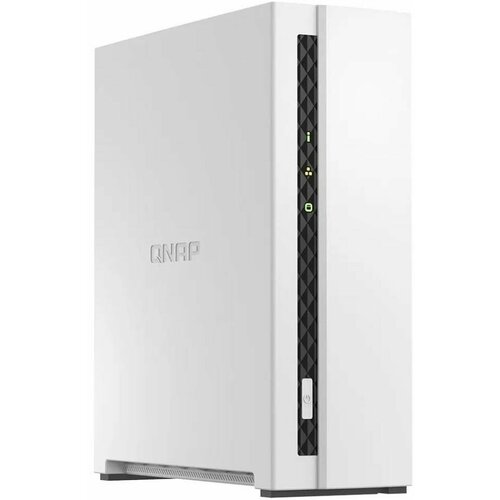 SMB QNAP TS-133 NAS 1 HDD tray. ARM 4-core Cortex-A55 1.8GHz, ram 2 GB (max), 1x1GbE, 1xUSB 2.0 port,1xUSB 3.2 Gen 1
