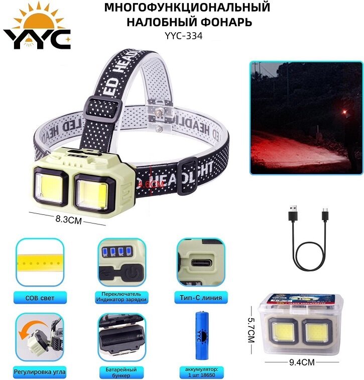 Аккумуляторный фонарь на голову