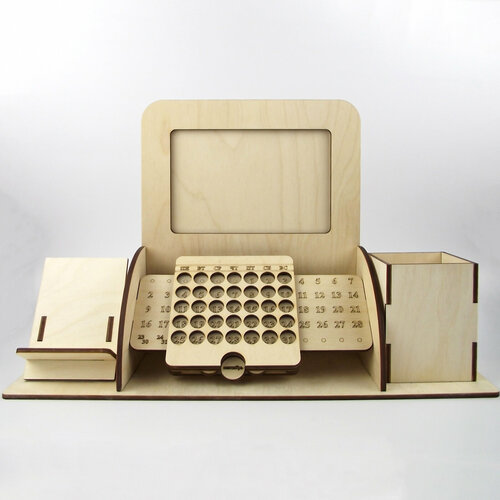 Органайзер для канцелярских принадлежностей Вечный календарь Заготовка для сборки и декорирования