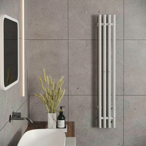 Изображение товара Полотенцесушитель вертикальный электрический APEGGO Космо 120*15, белый GG30031WH