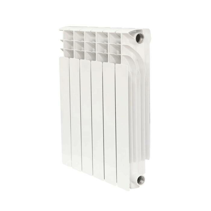 фото Радиатор биметаллический Корвет 500*100 7 секций Qну=1386 Вт RAL 9016 (белый) Русский Радиатор RRC500*100BM07