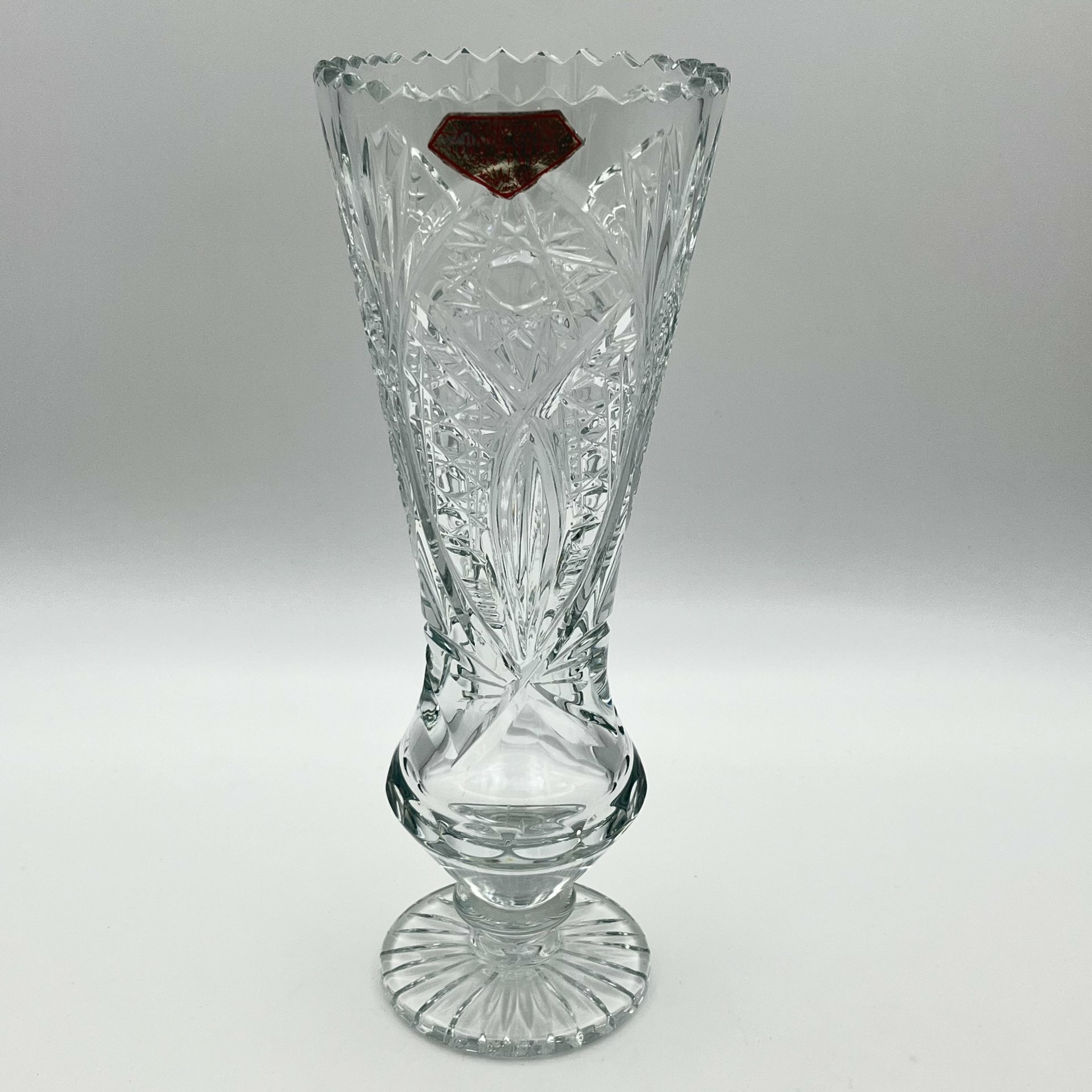 Ваза в виде кубка, хрусталь, алмазная грань, СССР, 1960-1980 гг.