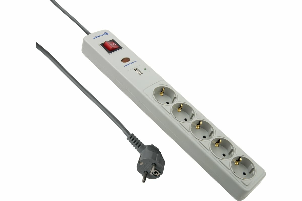 Electraline Сетевой фильтр с USB 62086