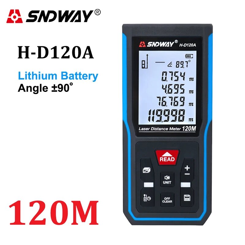 Лазерный дальномер SNDWAY, 40-100 м, цвета в ассортименте, H-D120A 120M