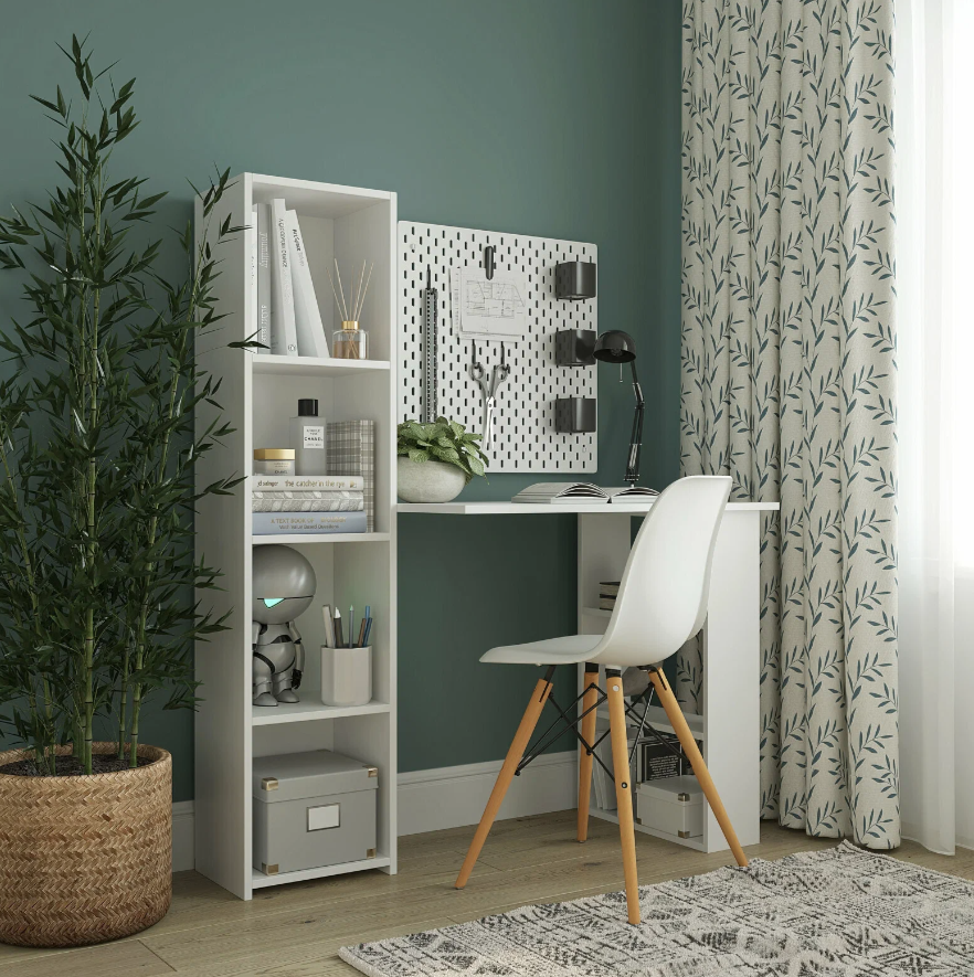 Стол письменный с открытыми полками ASTI 4 Бетон В138*Г50*Ш115