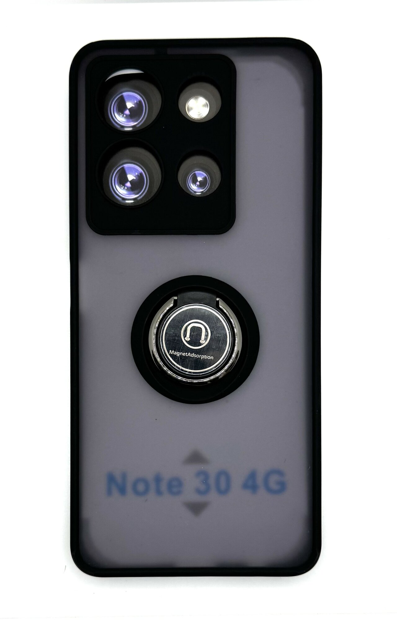 Чехол Infinix Note 30 4G противоударный (Брони чехол) с кольцом-подставкой и металлической пластиной — фото 1