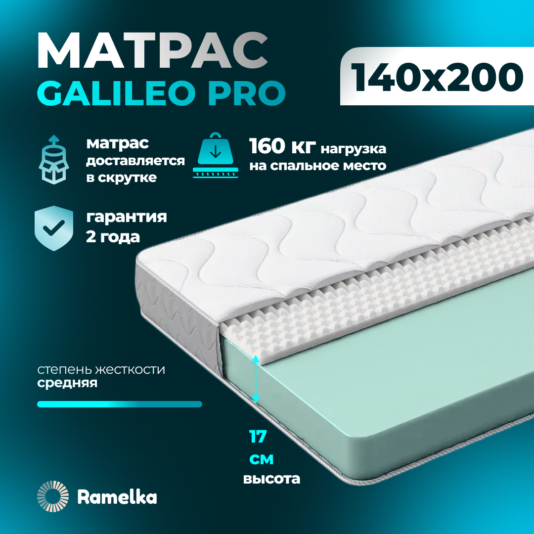 Матрас, ортопедический GALILEO PRO 200х140, высота 17см
