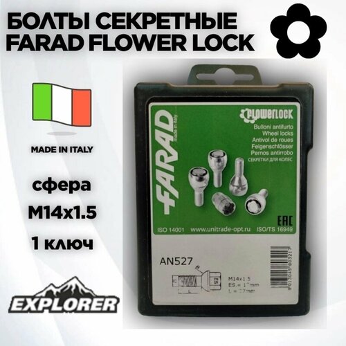 Секретные болты Farad FLOWERLOCK для Skoda Octavia 2017-2020