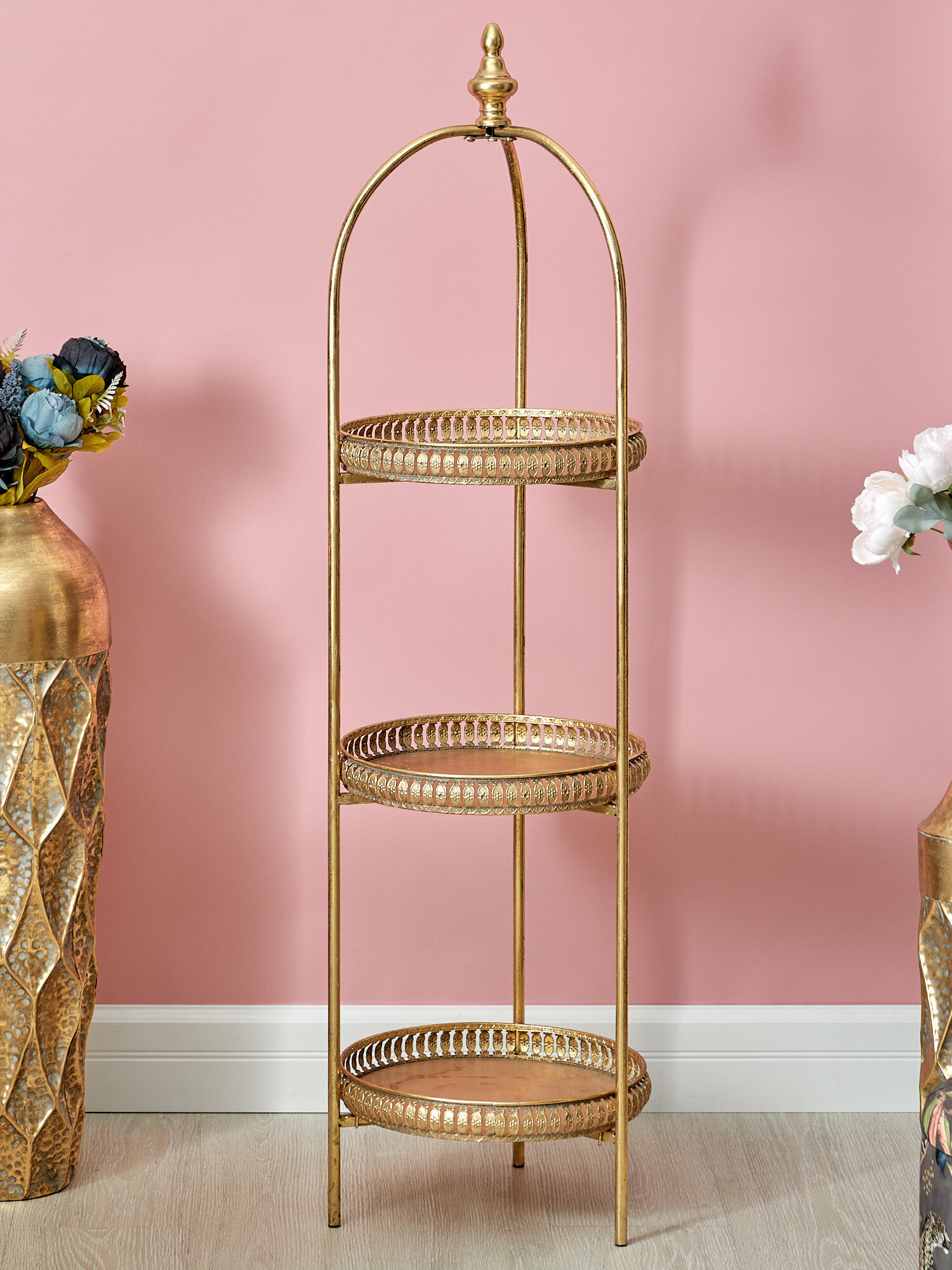 57 212 Этажерка Эфиопия  трехъярусная 36 х 35 х 128см  Glasar