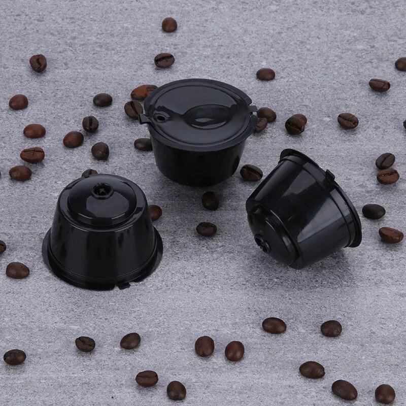 1 шт. многоразовые наборы кофейных капсул для машины Nescafe Dolce Gusto, многоразовые капсулы, совместимые фильтрующие чашки, диспенсер, Black