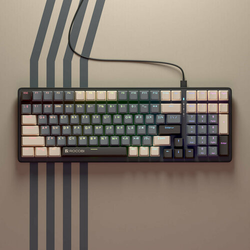 Клавиатура механическая ROCOBI R1 игровая с подсветкой русская проводная для компьютера ноутбука Gaminggame keyboard usb светящаяся 679000₽