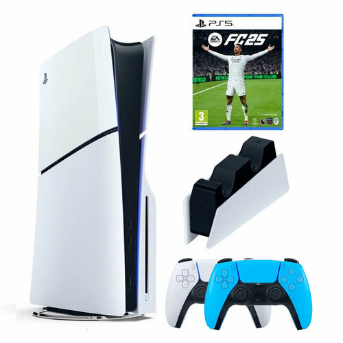 Игровая приставка Sony PlayStation 5 Slim с дисководом 1 ТБ зарядная станция 2й геймпад фиолетовый игра Fifa 25 126280₽