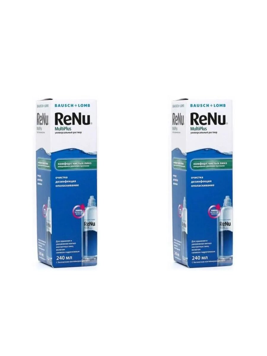 Раствор длинз renu multiplus 240мл 2 шт