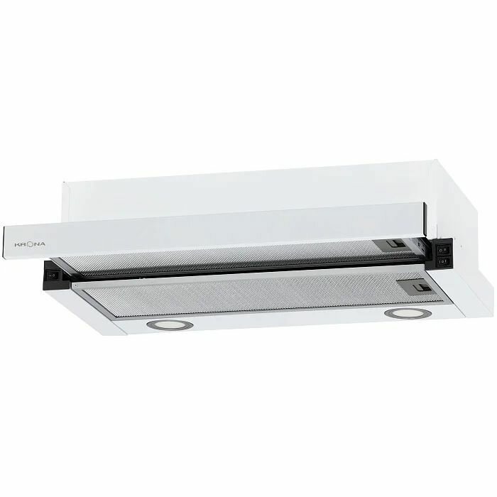 Вытяжка кухонная встраиваемая 60 см Krona KAMILLA T 600 WHITE (2 мотора), белая