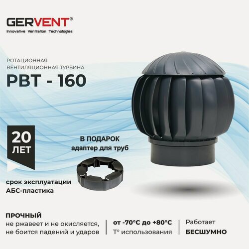 Изображение товара GERVENT Нанодефлектор 160 мм с переходником на трубу, графит