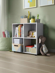 Стеллаж Kvadro-2 белый деревянный напольный 65х33х68см (ШxГхВ)