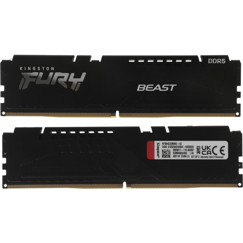Память оперативная память оперативная 32GB 6400MTs DDR5 CL32 DIMM Kit of 2 FURY Beast Black XMP 34516₽