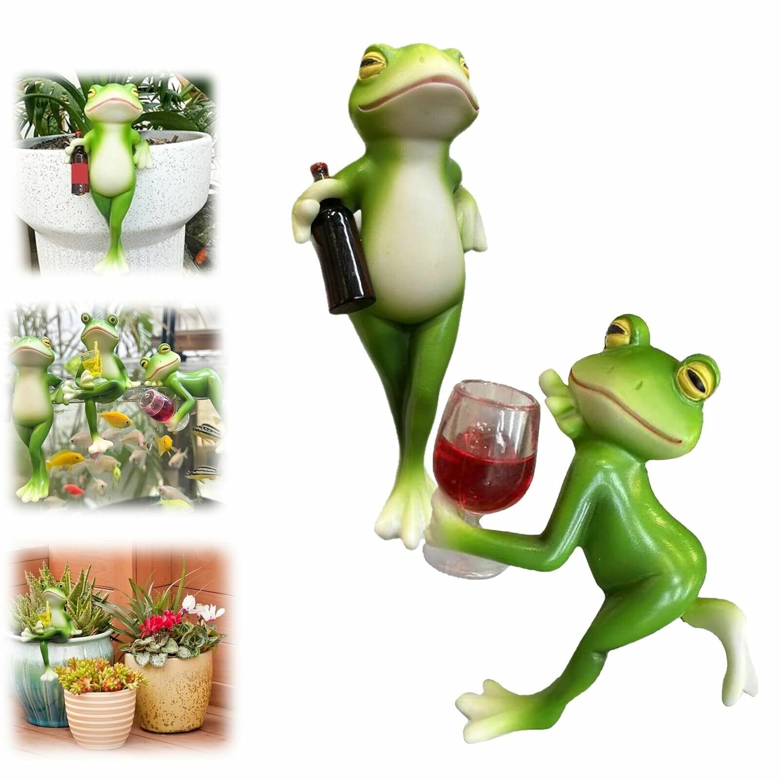 2 Украшения Tipsy Frog для подвесных горшков с лягушками