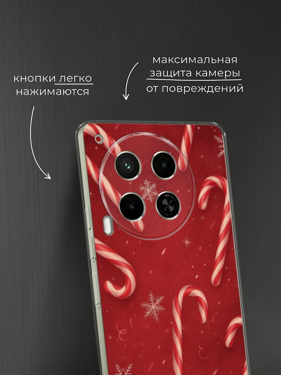 Чехол на Tecno Camon 30 5G / Текно Камон 30 5G с принтом "Зимний леденец" — фото 1