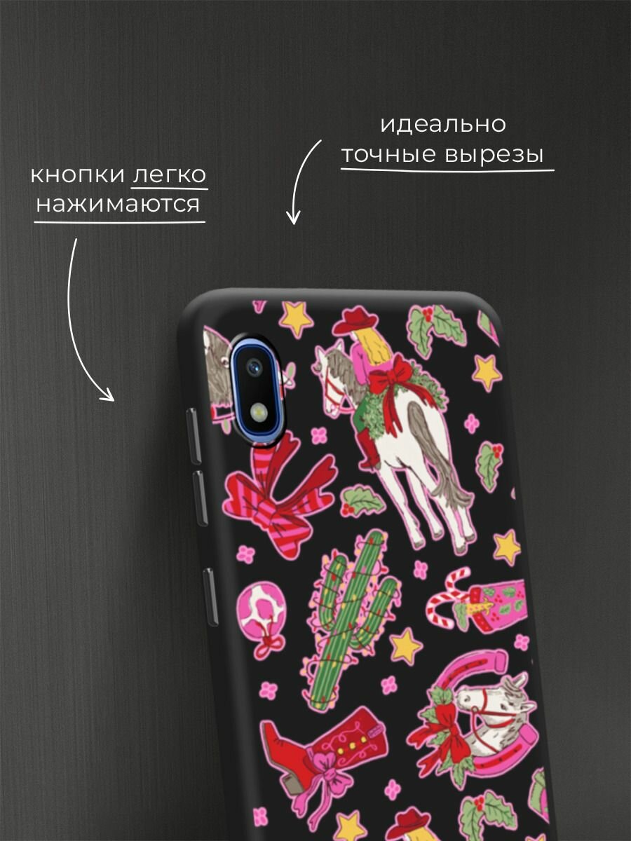 Чехол на Samsung Galaxy A10 / Самсунг А10 с принтом "Кактус с гирляндой 2" — фото 1