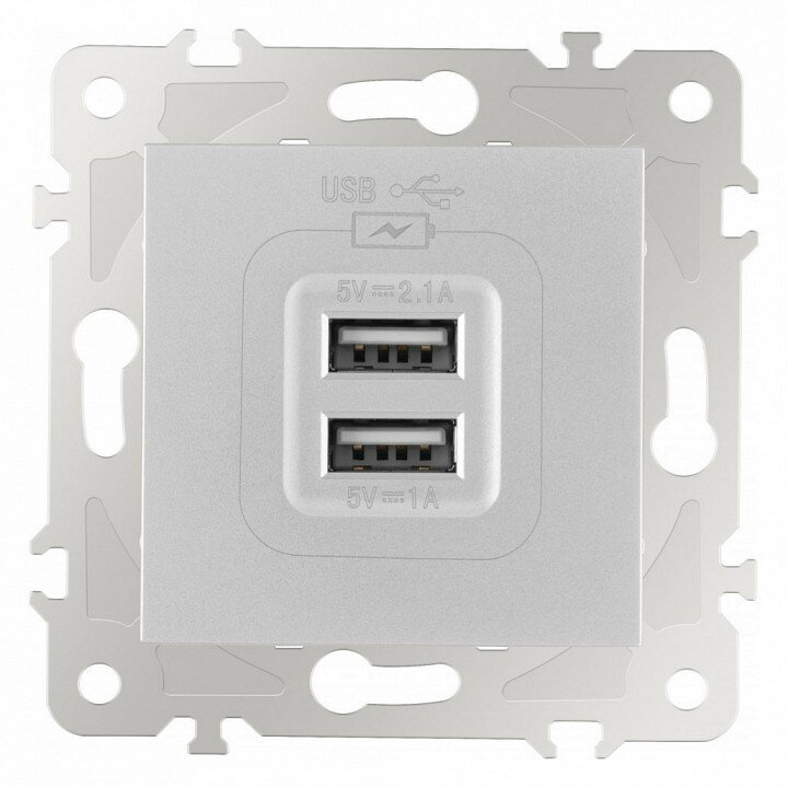 Розетка USB, без рамки Arte Milano am-203 203.46-1. silver