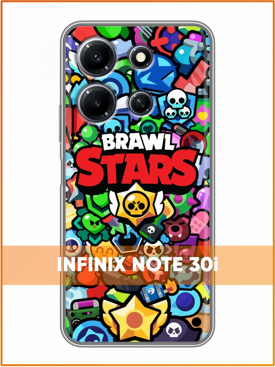 Чехол для Infinix Note 30i 4G с принтом для мальчиков Brawl Stars (Инфиникс Нот 30i 4G)