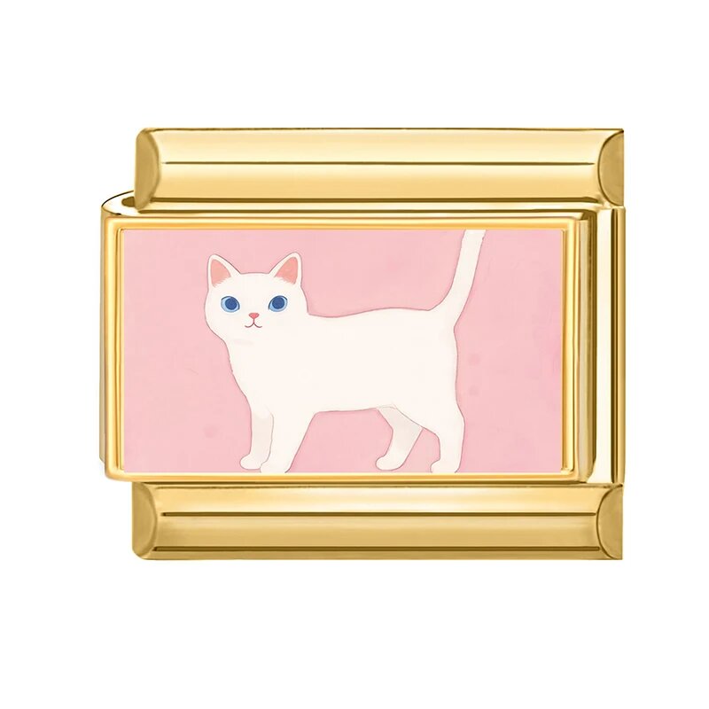 Браслет-шарм "Кот" розовый, Style 40