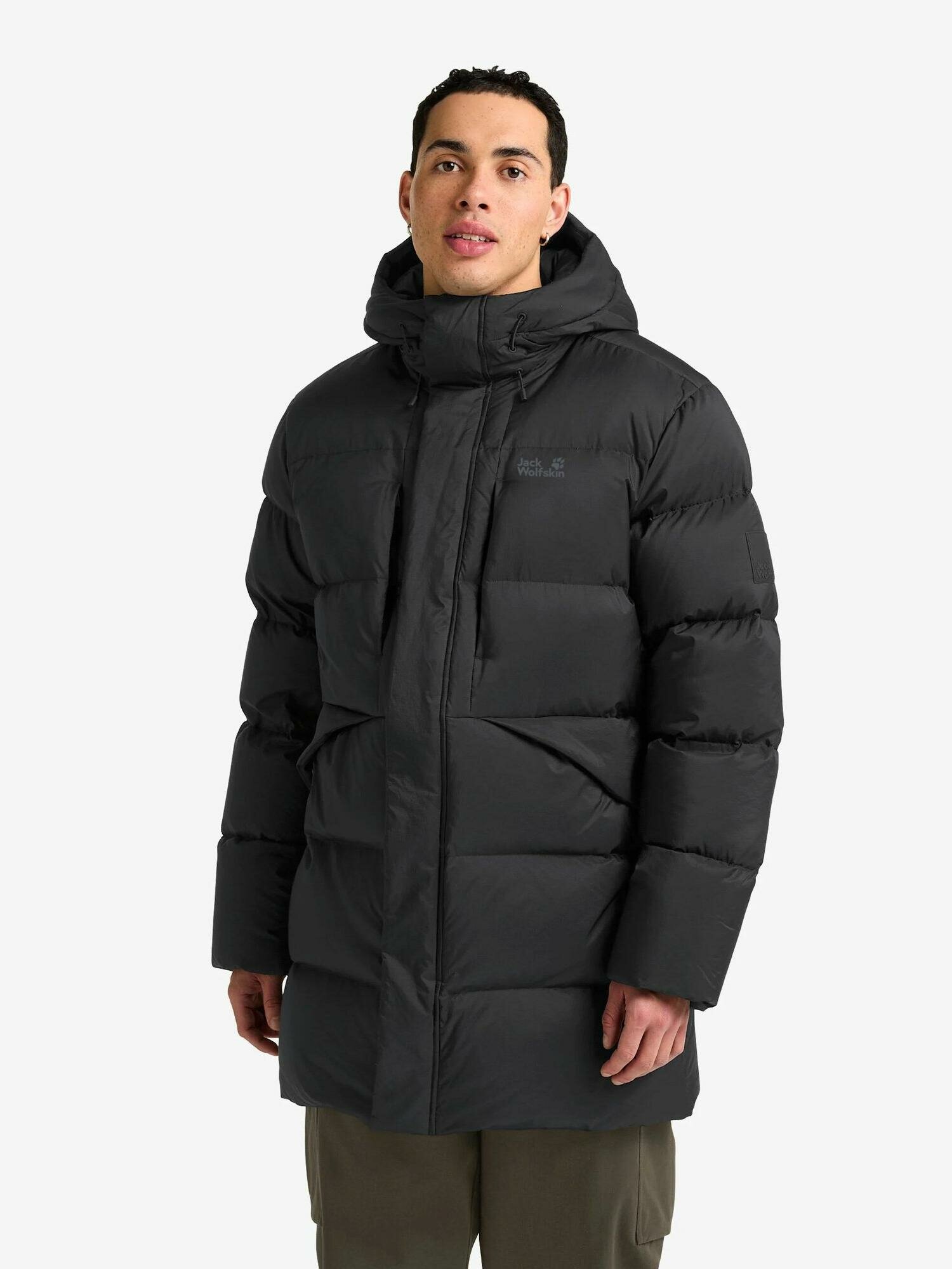 Пуховик Jack Wolfskin, размер L, чёрный