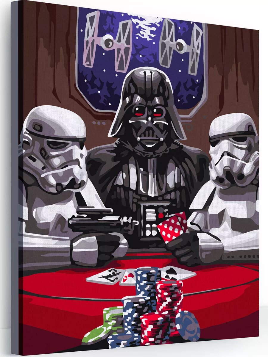 Картина по номерам на холсте с подрамником 40х50 см Звездный покер