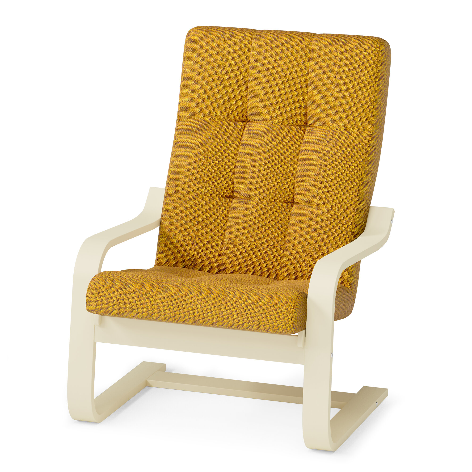 Кресло для отдыха Pragma Okhta с регулируемой спинкой, обивка: текстиль, бежевый/жёлтый