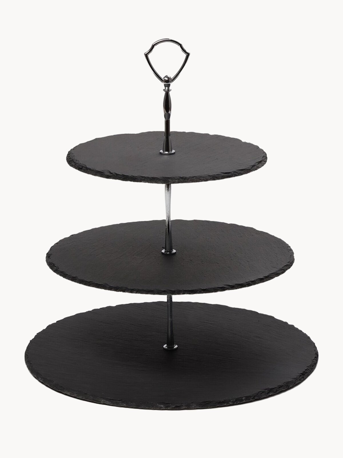 Блюдо Magistro Valley, сланец/металл, 20/25/30 см, 3 яруса, черный