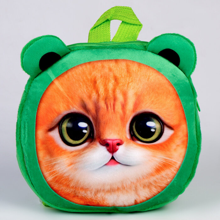 Milo toys Рюкзак детский "Кошечка", плюшевый, цвет зеленый