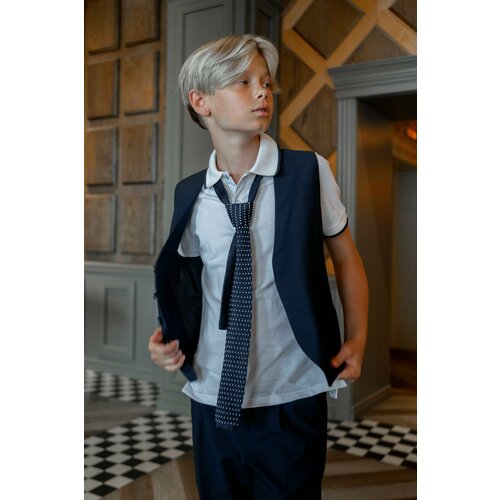 фото Школьный жилет ole!twice, размер 122, синий