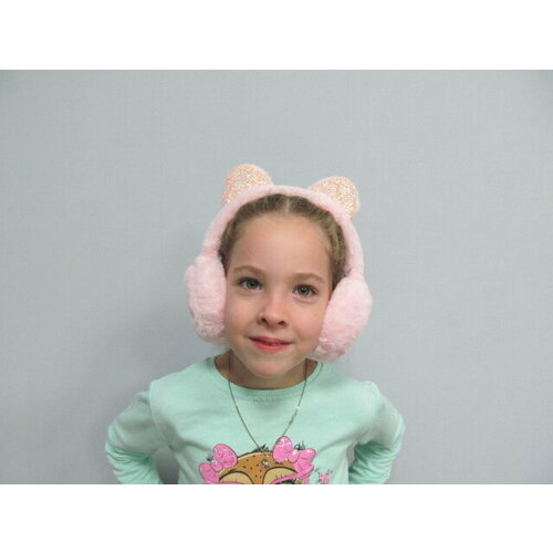 фото Наушники no name теплые наушники onesize для девочек "кошачьи ушки", складные, размер onesize, розовый