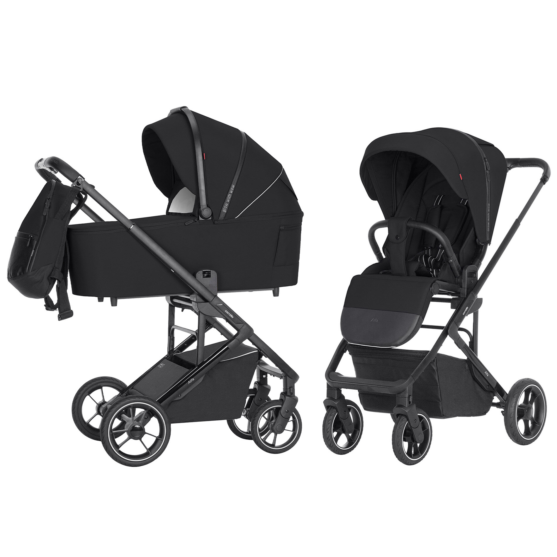 Коляска 2 в 1 Carrello Alfa CRL-6507 Midnight Black