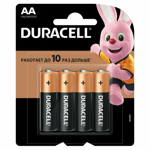 Батарейки DURACELL MN 1500 АА LR6, комплект 2 шт. батарейки duracell basic с lr14 14а алкалиновые комплект 2 шт блистер комплект 1 шт