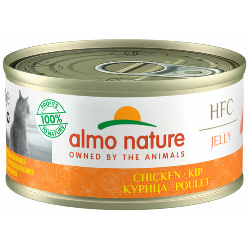 влажный корм для кошек almo nature hfc с тунцом 12 шт х 55 г кусочки в желе ALMO NATURE CAT LEGEND HFC для взрослых кошек с курицей в желе (70 гр х 24 шт)