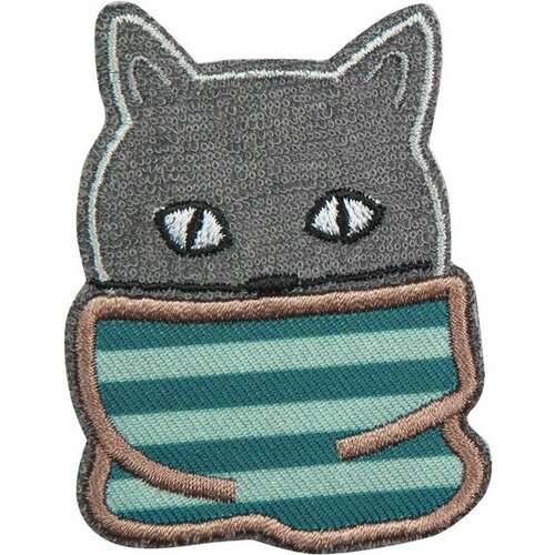 Термоаппликация Кот в одеяле, темно-серый, 1 упаковка статуэтка кот в одеяле