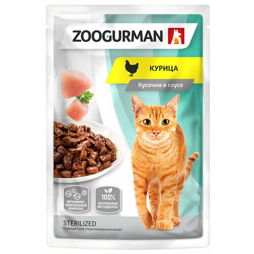 ZOOGURMAN для взрослых кошек с курицей в соусе (85 гр х 30 шт) x dog для взрослых собак с курицей в соусе 85 гр х 24 шт