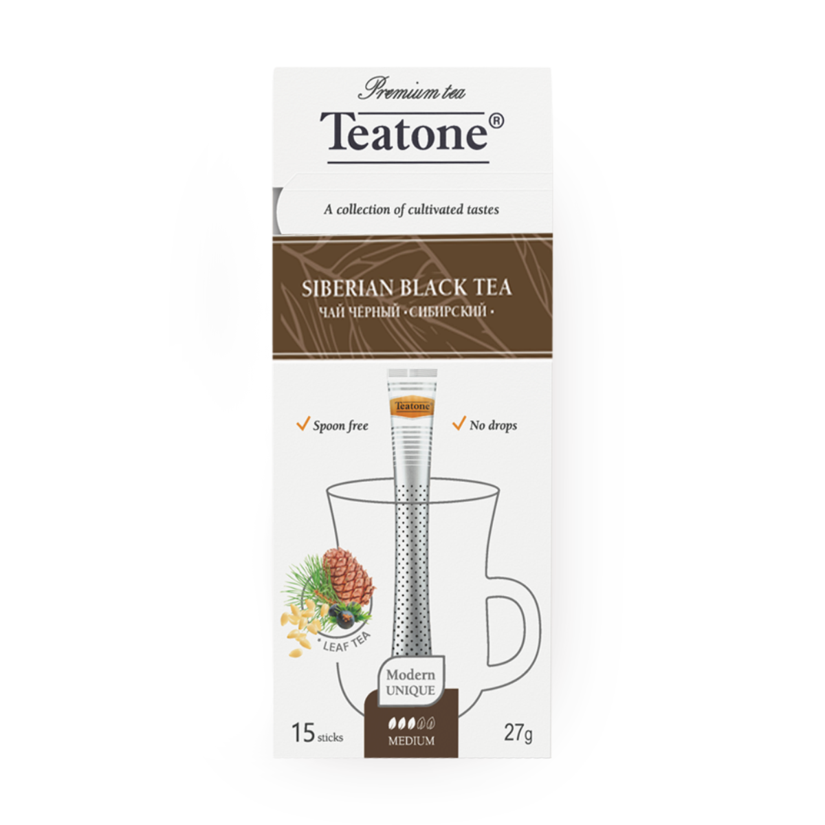 фото Чай чёрный с ароматом кедра и можжевельника «Сибирский», TEATONE (15* 1,8г)