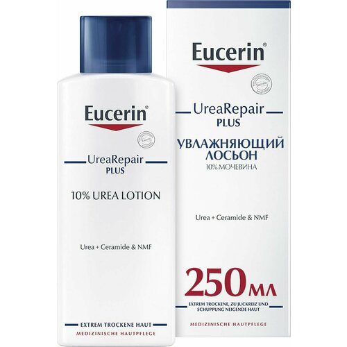 eucerin лосьон для тела urearepair plus 10% 250 мл Увлажняющий лосьон Eucerin UreaRepair, с 10% мочевиной, 250 мл