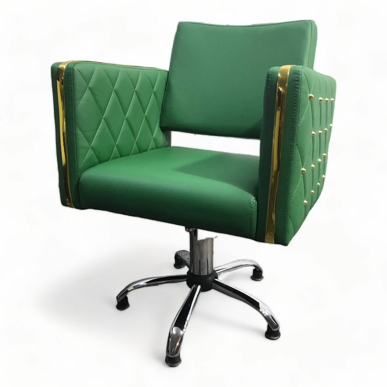 Парикмахерское кресло "Гринвич", Зеленый, Гидравлика пятилучье