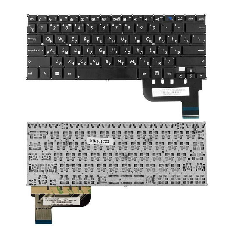 Asus Клавиатура Asus Taichi 21 X201E. Плоский Enter. Черная без рамки. PN: 0KN0-1121UI00