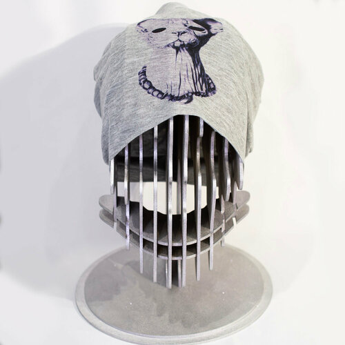 фото Шапка бини чужой, размер 44/54, серый zloster