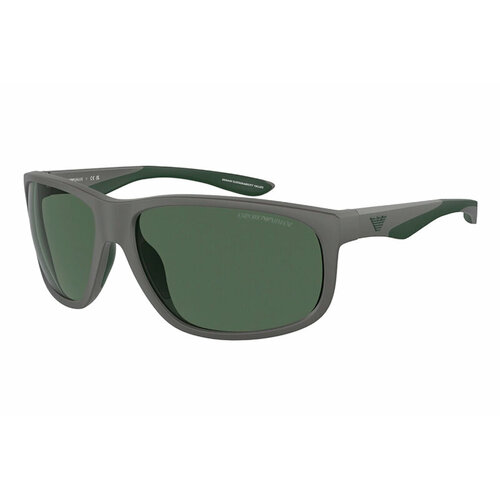 фото Солнцезащитные очки emporio armani, прямоугольные, спортивные, с защитой от уф, зеленый